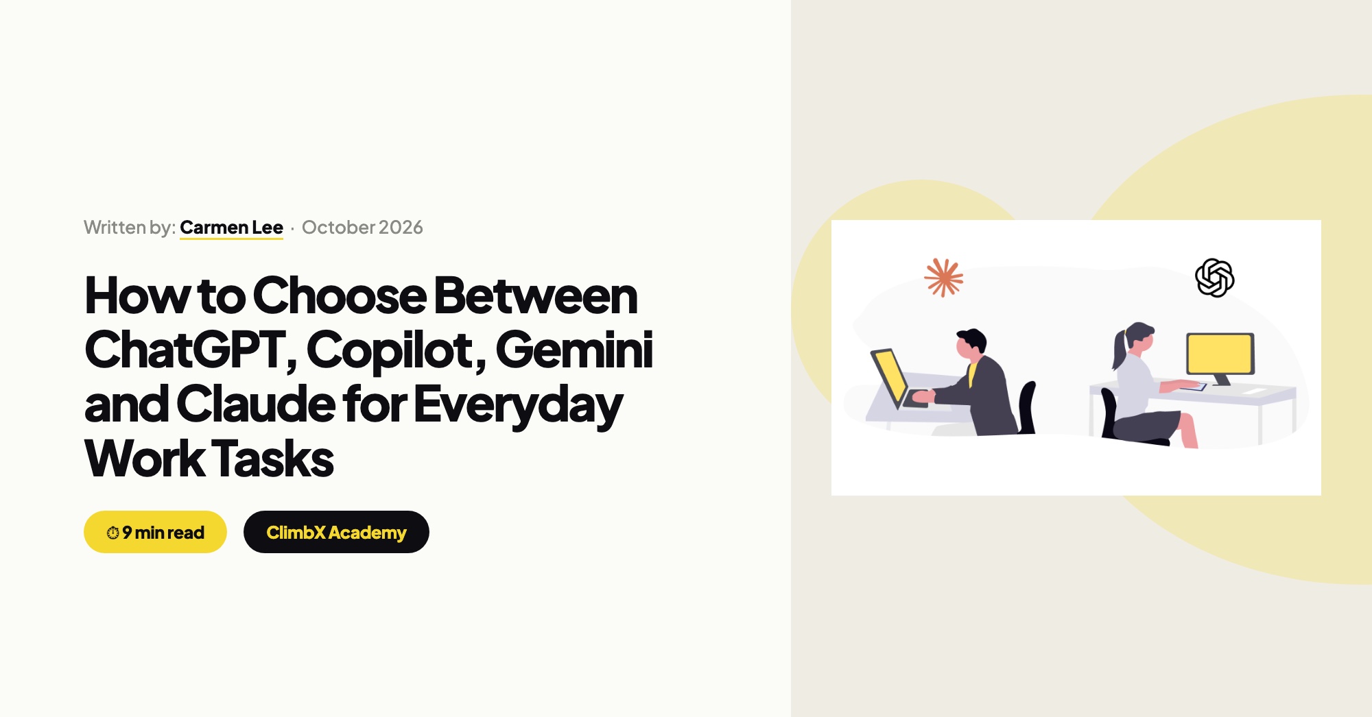 How to Choose Between ChatGPT, Copilot, Gemini and Claude for Everyday Work Tasks, by Carmen Lee, ClimbX Academy